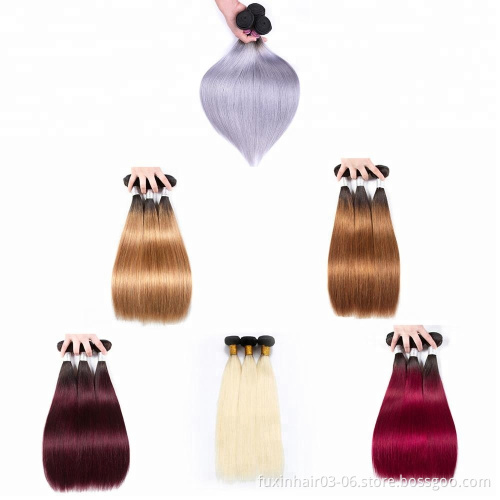 Hot Sale Cuticle Aligned 1B/27 Cambodian Hair Straight With High Quality 100% Human Hair